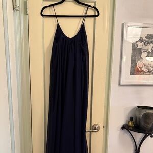 Back stage navy dress